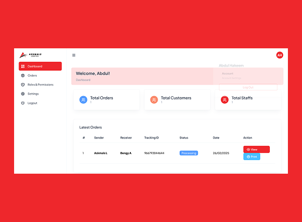 Askmals logistics management system built by app developer in Abuja Nigeria